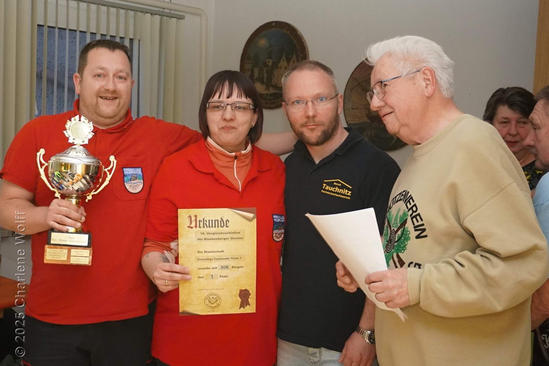 Die Feuerwehr Blankenberg hat den 1. Platz gemacht